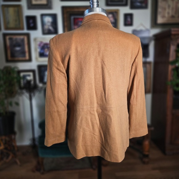 Vintage 90s Norton McNaughton Wool Blazer Jacket Minimal Chic Neutral - Picture 5 of 7